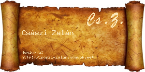 Császi Zalán névjegykártya