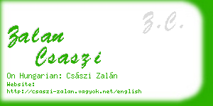 zalan csaszi business card